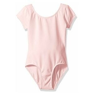 Short sleeve leotard + footed tights+ballet shoes